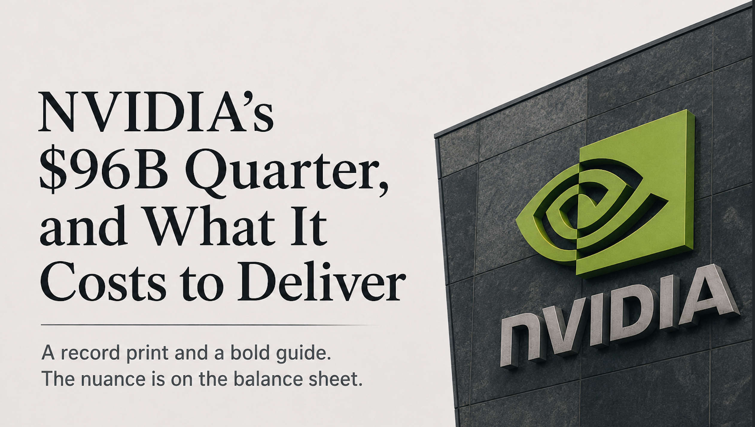 NVIDIA's $96B Quarter, and What It Costs to Deliver