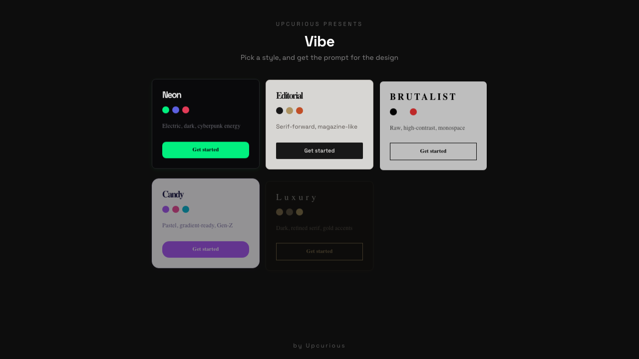 Vibe design language generator screenshot